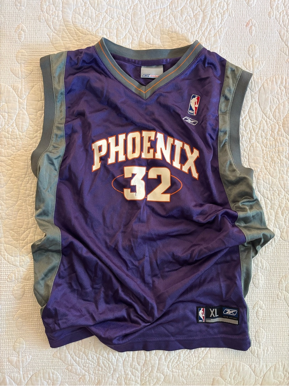 Vintage Phoenix Suns Purple Basketball Jersey with Gray Trim Stoudemire